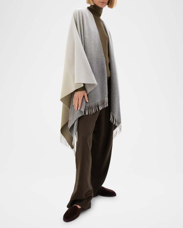 Ombre Cashmere Fringe Cape